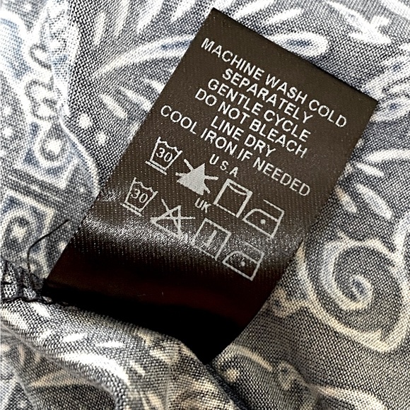 Antthony Navy and Cream Paisley Blouse 1X - Picture 6 of 7